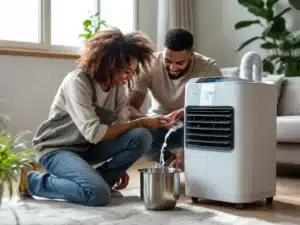 Photo climatiseur-mobile-evacuation-eau-humidite